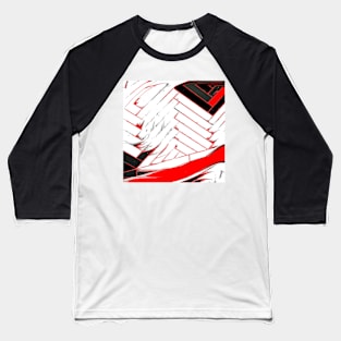 red grey black and white abstract geometrical art Baseball T-Shirt